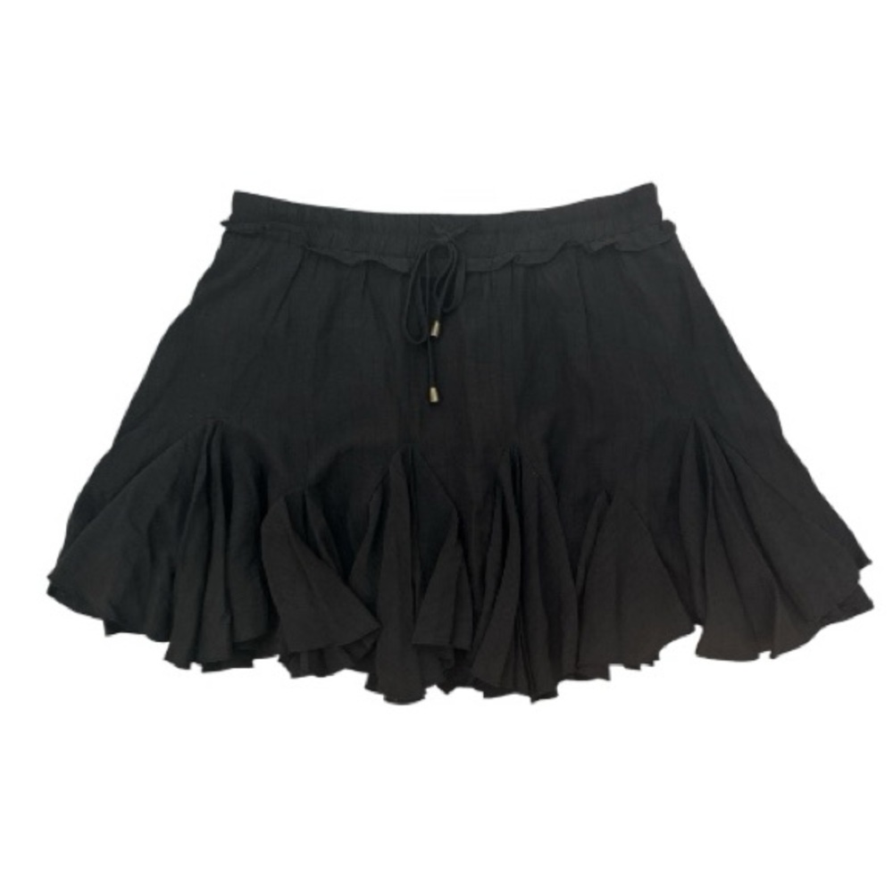 Entro Black Ruffled Skater Skirt
